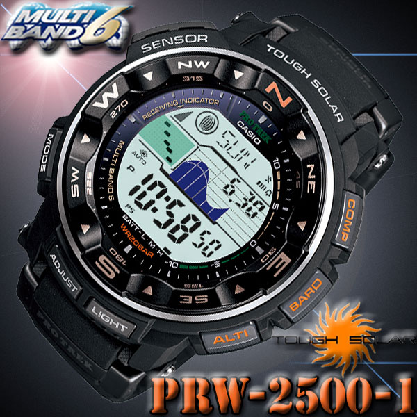 CASIO カシオ PROTREK プロトレック 日米欧中6局電波受信電波ソーラー 腕時計 PRW-2500-1海外モデル本格アウトドアギア「プロトレック」から、20気圧防水とレジスターリングが特徴のNew電波ソーラーモデルが登場！