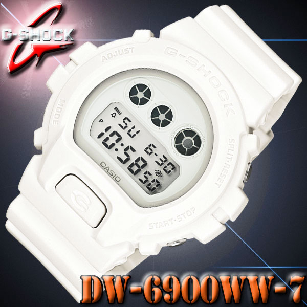 送料無料サービス！CASIO カシオ G-SHOCK Gショック 腕時計 DW-6900WW-7 Solid Colorsホワイト 国内2012年3月発売DW-6900WW-7JFと同型海外モデルプレーンな素材感をホワイト一色のワントーンでまとめた「Solid Colors」登場！