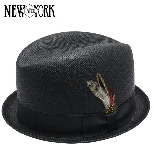 NEW YORK HAT TOYO BLUES Black ( ニューヨークハット トーヨーブルース ストローハット 麦わら帽子 ブラック メンズ レディース 帽子 #2152 )