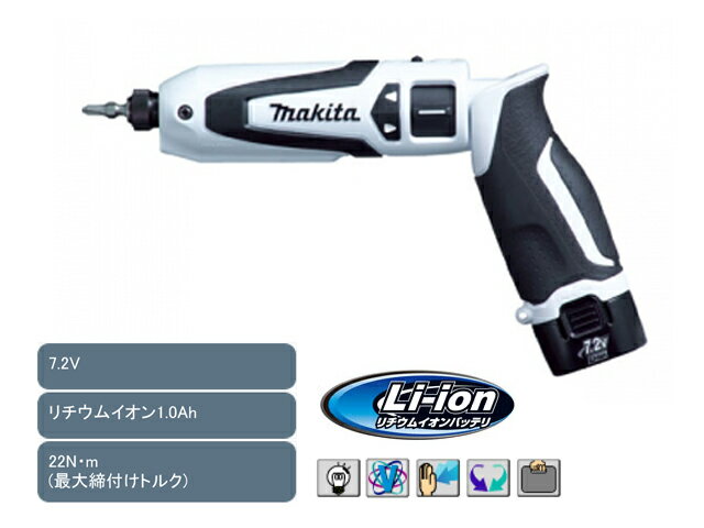 マキタ 充電式ペンインパクトドライバー 7.2V ＜TD021DZW ・白＞ 本体のみ