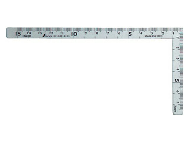 【ポイント2倍】シンワ 曲尺 小型 五寸法師 ステン 15×7.5cm 表裏同目 ＜121…...:auc-mikawa-kiko:10004024