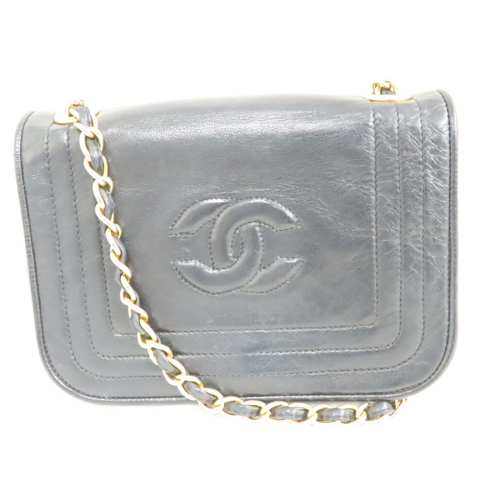 シャネル ポーチ ヴィンテージ チェーンショルダーポーチ ラムスキン 黒 レディース CHANEL 中古【質みなみ・高砂店】【質屋】 CHANEL 【中古】 Ts802271
