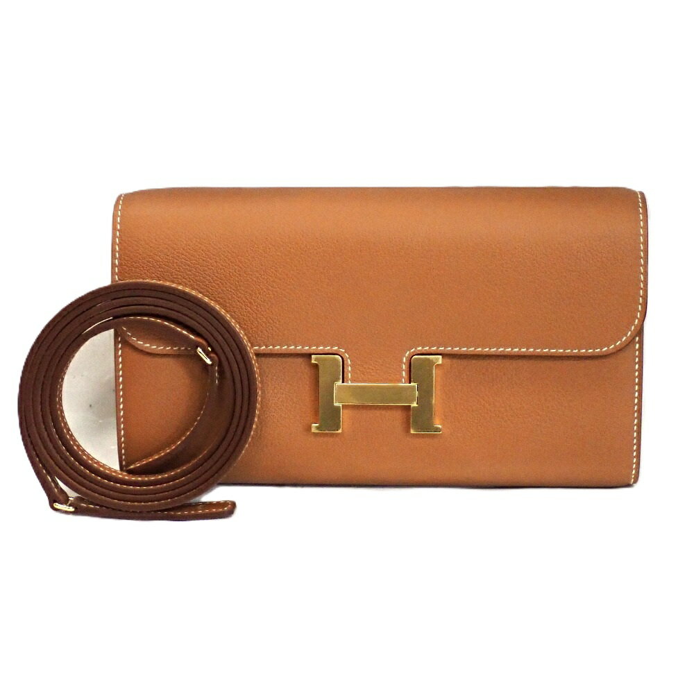 エルメス コンスタンス トゥー ゴー K刻印 ゴールド/ゴールド金具 長財布 ショルダーウォレット【質みなみ・千早駅前店】【質屋】 HERMES【中古】【新古品・未使用】 Th1000101