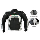 ツーリング応援セール BERIK ベリック 牛革 レザージャケット 10633 BLACK/WHITE/RED