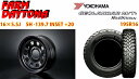デイトナ ブラック 16×5.5J/5H+20 ヨコハマ ジオランダーMT ワイルドトラクション 195R16 4本SET