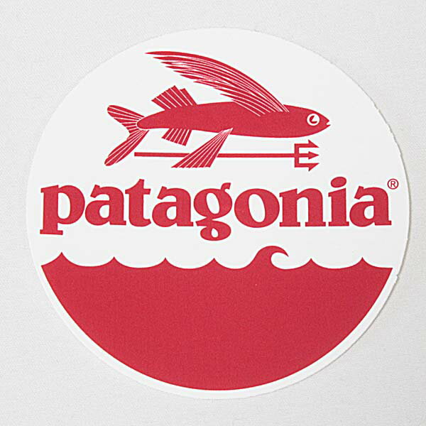 パタゴニア トライデント フィッシュ ステッカー 丸 PATAGONIA TRIDENT FISH フライング 飛魚 円 波 シール サーフ 新品 メール便 同梱可 新品