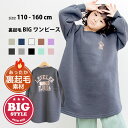 【メール便 送料無料】 NEXT WALL キッズ ワンピース 子供服 長袖 女の子 ガールズ クルーネック ひざ丈 裏起毛 プリント バックプリント ロゴ ジュニア カジュアル 110cm 120cm 130cm 140cm 150cm 160cm 「241-53」