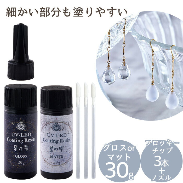 30%OFF パジコ PADICO UV-LED コーティング レジン <strong>星の雫</strong> <strong>グロス</strong> / マット 30g フロッキーチップ ノズル 付 403366 403367 ■ コーティング液 コーティング剤 高速硬化 ジュエルラビリンス 透明 作家 アクセサリー レジンクラフト クリア 手芸 ハンドメイド ホビー ■