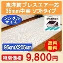 ブレスエアー 腰痛 ウォッシャブル 【送料無料 日本製 ブレスエアー】蒸れない 洗える 体圧分散 東洋紡 ブレスエアー芯 ソフトタイプ 35mm中実 95cmX205cm シングル用