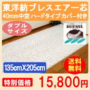 腰痛 敷パッド 東洋紡 安眠グッズ 【送料無料】 敷布団 ブレスエアー芯 メッシュカバー付 135cm×205cm 日本製 国産 洗える布団 東洋紡ブレスエアー芯 ハードタイプ40mm中空 ダブル用 【smtb-kd】