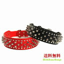 犬用首輪 レザー カラー ドッグカラー PU 首輪 スタッズ(鋲)スパイク ワイド5cm幅 トゲトゲ 大型犬 中型犬 小型宅配便送料無料