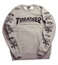 THRASHER MAGZINE(スラッシャー マガジン)トレーナー スウェット MULTI-E CREW SWEAT GRAY スケボー SKATE SK8 スケートボード HARD CORE PUNK ハードコア パンク HIPHOP ヒップホップ SURF サーフ レゲエ reggae スノボー スノーボード Snowboard