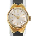 【TUDOR】チュードル K18イエローゴールド×レザー ゴールド 手巻き レディース シルバー文字盤 腕時計【中古】