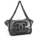 【店内10-30%OFF★緊急SALE開催中!!】【CHANEL】シャネル ラグジュアリー ファブリックフラップ モヘア ナイロン 黒 レディース ショルダーバッグ【中古】Aランク