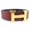 【HERMES】エルメス Hベルト70 カーフ レッド □F刻印 レディース ベルト【中古】