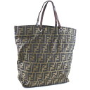 【FENDI】フェンディ ズッカ キャンバス カーキ レディース ハンドバッグ【中古】