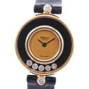 【スーパーセール★10-50%OFF対象商品】【Chopard】ショパール ハッピーダイヤ 7Pダイヤ 20/4802 K18イエローゴールド×レザー クオーツ レディース ゴールド文字盤 腕時計【中古】A-ランク