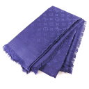 【LOUIS VUITTON】ルイ・ヴィトン モノグラム M72412 シルク×ウール 青 レディース ショール【中古】