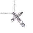【スーパーセール10%OFF対象】クロス Pt850プラチナ×Pt900プラチナ×ダイヤモンド D0.20 ユニセックス ネックレス【中古】SAランク