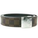 【LOUIS VUITTON】ルイ・ヴィトン サンチュール100 ダミエキャンバス メンズ ベルト【中古】