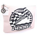 【CHANEL】シャネル クラッチバック キャンバス ピンク レディース クラッチバッグ【中古】Sランク