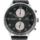 【IWC】インターナショナルウォッチカンパニー ポルトギーゼ クロノグラフ IW371404 ステンレススチール×レザー 自動巻き メンズ 黒文字盤 腕時計【中古】A-ランク