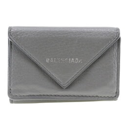 <strong>バレンシアガ</strong> BALENCIAGA ペーパーウォレット 三つ折り財布 カーフ スナップボタン Paper wallet ユニセックス【<strong>中古</strong>】A-ランク