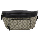 グッチ GUCCI GGベルトバッグ ベージュ×ブラック ユニセックス ウエストバッグ【中古】
