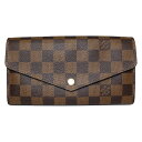 ルイ・ヴィトン LOUIS VUITTON ダミエ ポルトフォイユ・サラ N63209 長財布 レディース メンズ【中古】