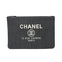 シャネル CHANEL ドーヴィル クラッチバッグ A80117 デニム ネイビー セカンドバッグ レディース【中古】
