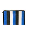 バレンシアガ BALENCIAGA バザールクラッチ 443658 ブルーマルチ クラッチバッグ【中古】