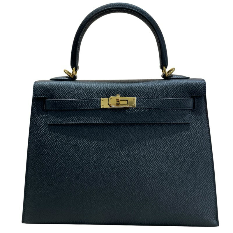 エルメス HERMES ケリー25 外縫い W刻印 ブラック×ゴールド金具 エプソン レディース ショルダーバッグ【中古】