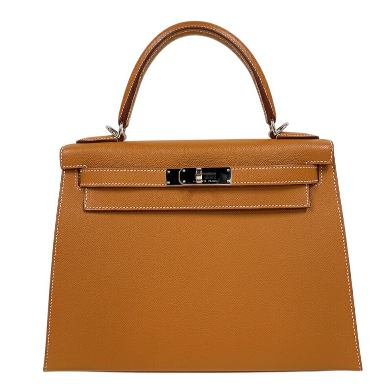 エルメス HERMES ケリー28　外縫い Z刻印 (2021年製) ゴールド　シルバー金具 ヴォーエプソン レディース ショルダーバッグ【中古】