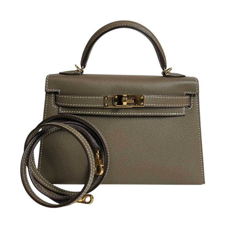 【★最大40,000円OFFクーポン配布中！9/26まで】エルメス HERMES ミニケリー2 Z刻印 エトゥープ ゴールド金具 ヴォーエプソン レディース ショルダーバッグ【中古】