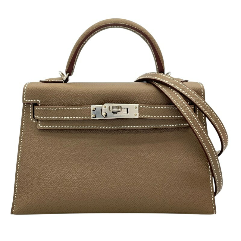 【★最大40,000円OFFクーポン配布中！9/26まで】エルメス HERMES ミニケリー2 W刻印　(2024年製) エトゥープ　シルバー金具 ヴォーエプソン レディース ショルダーバッグ【中古】