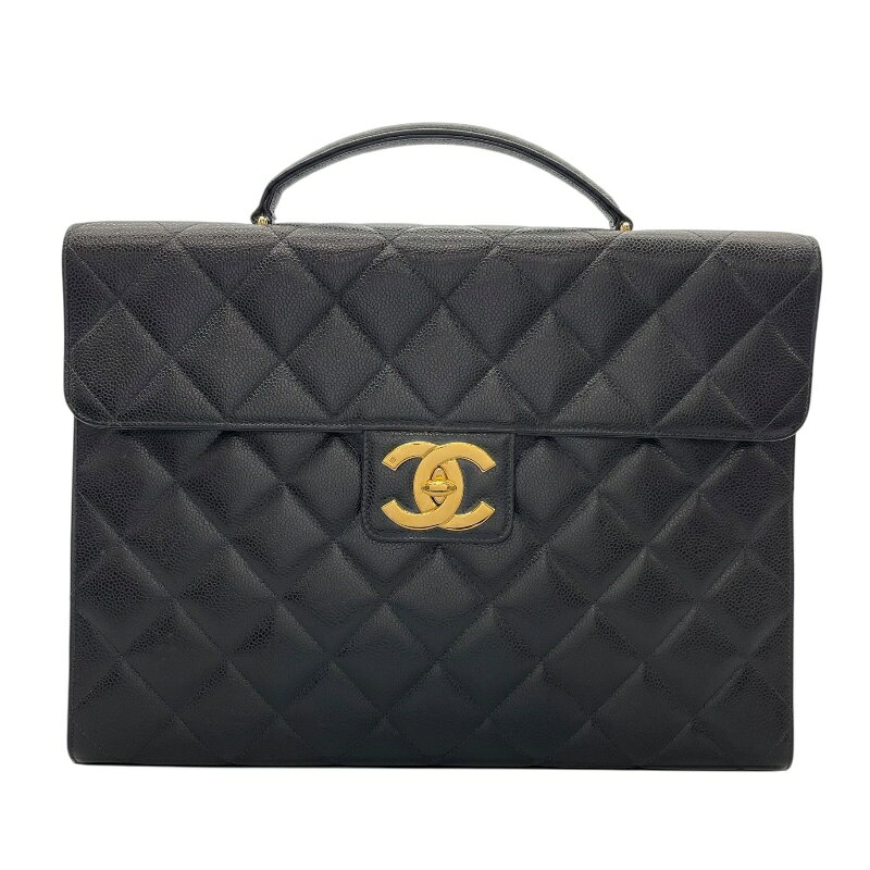 【★最大40,000円OFFクーポン配布中！9/26まで】シャネル CHANEL マトラッセ　ブリーフケース A20794 ブラック　ゴールド金具 キャビアスキン レディース ブリーフケース【中古】