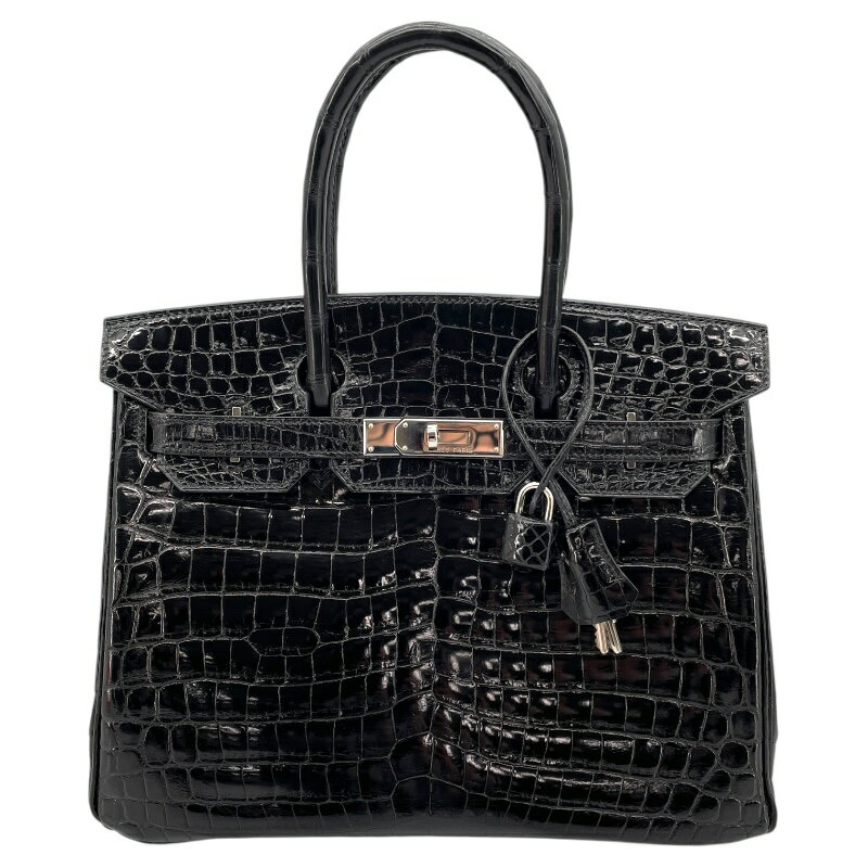 【★最大40,000円OFFクーポン配布中！9/26まで】エルメス HERMES バーキン30 □G刻 ブラック シルバー金具 ニロティカス レディース ハンドバッグ【中古】