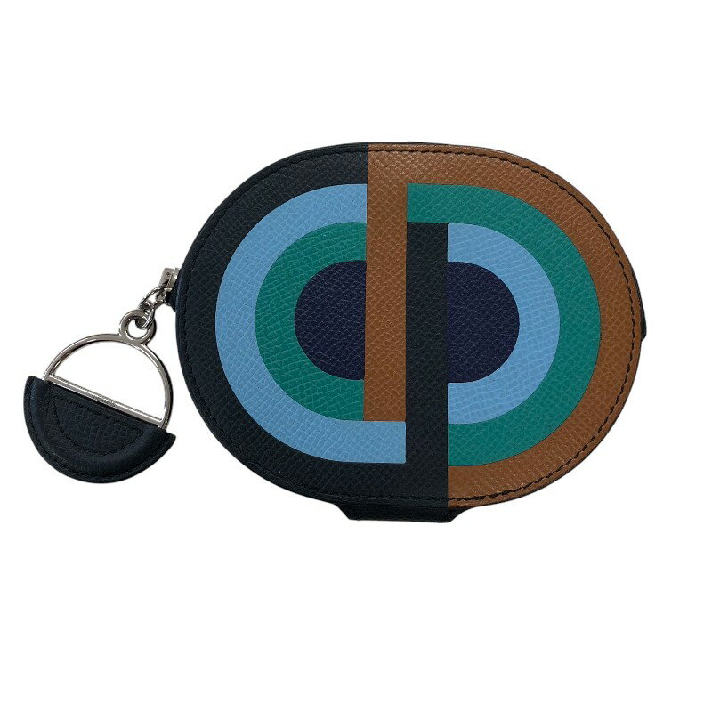 エルメス HERMES インザループ ミニ コインケース Y刻 ブルーインディゴ・ゴールド シルバー金具 ヴォーエプソン レディース コインケース【中古】