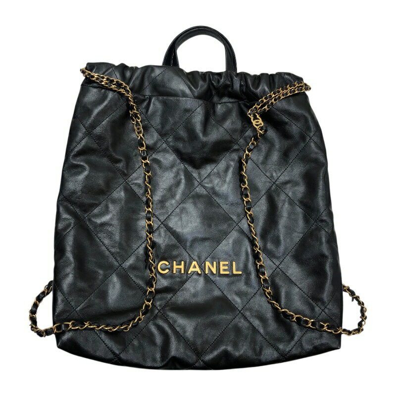 【★最大40,000円OFFクーポン配布中！9/26まで】シャネル CHANEL シャネル22バックパック AS3313 ブラック×GD金具 カーフレザー レディース リュック・デイパック【中古】