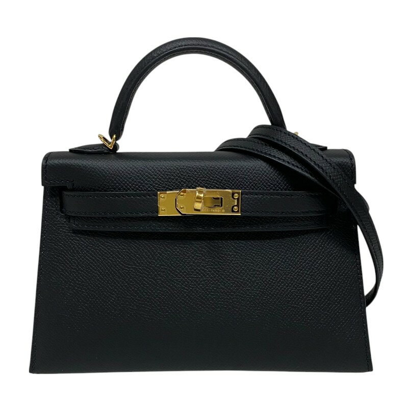 【★最大40,000円OFFクーポン配布中！9/26まで】エルメス HERMES ミニケリー2 Y刻 ブラック ゴールド金具 エプソン レディース ショルダーバッグ【中古】