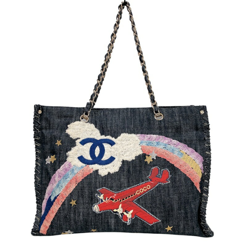 【★最大40,000円OFFクーポン配布中！9/26まで】シャネル CHANEL ココマーク夜間飛行デニムチェーントート A31932 デニム レディース トートバッグ【中古】