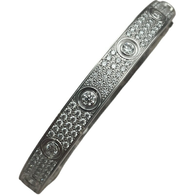 【★最大40,000円OFFクーポン配布中！9/26まで】カルティエ Cartier ラブブレス パヴェダイヤ ホワイトゴールド 750WG ジュエリー【中古】