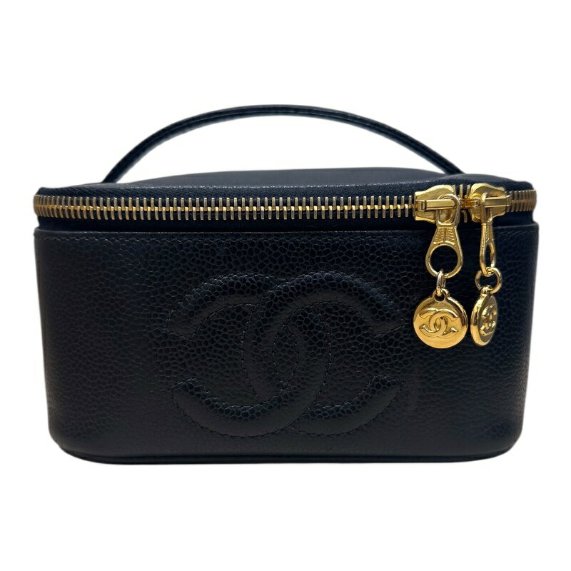シャネル CHANEL バニティ A01997 ブラック キャビアスキン レディース【中古】