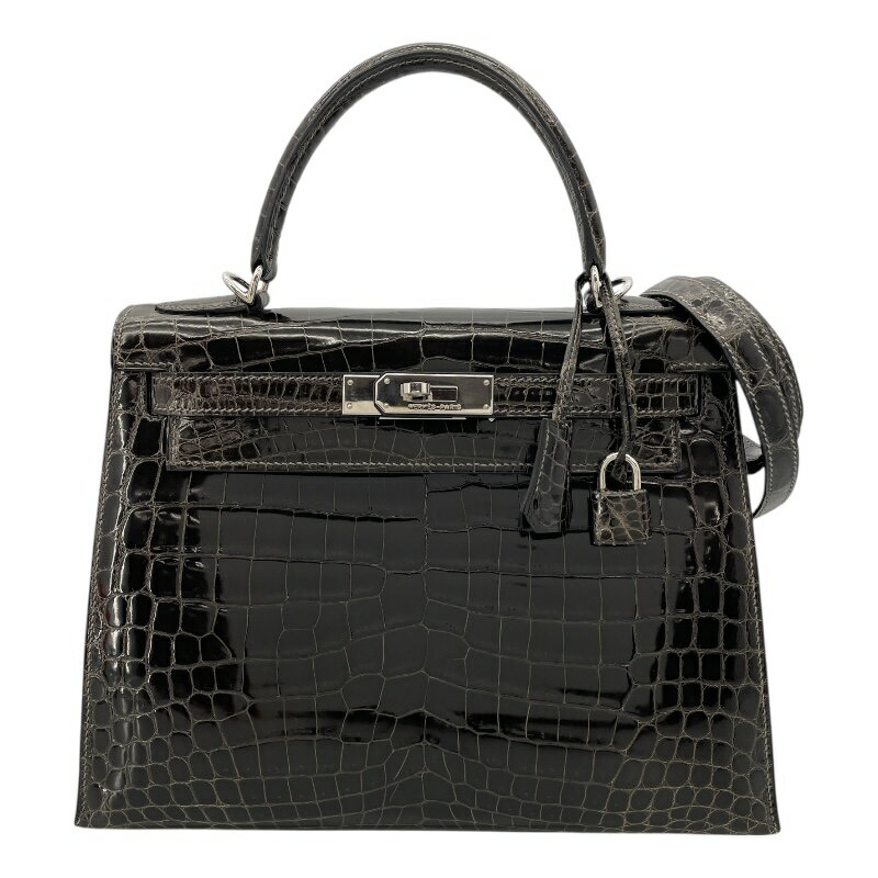 エルメス HERMES ケリー28 外縫い □G刻 グリフォンセ SV金具 ニロティカス レディース ハンドバッグ【中古】