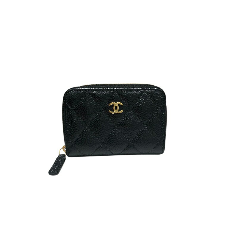 シャネル CHANEL マトラッセクラシックジップコインパース AP0216 ブラック GD金具 キャビアスキン レディース コインケース【中古】