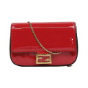 フェンディ FENDI ナノ・バゲット 7AR844 エナメル レッド ミニポシェット レディース【中古】