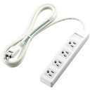 エレコム 3pinタップ/マグネット付/4口/2.5m/ホワイト T-T1B-3425WH