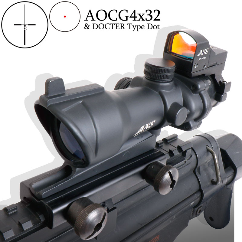 【クーポンで1,800円引】【ドットサイト】4倍 ACOG タイプ 4x32 スコープ &…...:auc-outsider:10000471