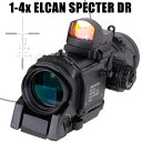 1倍/4倍切替 ELCAN SPECTOR DR スコープ&DOCTERサイト レプリカセット エルカン スペクター ドクター ドットサイト BK(ポーチ付き) サバゲー サバイバルゲーム タクティカルスコープ ライフルスコープ エアガン エアーガン
