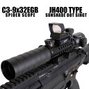 【月間優良ショップ受賞】ANS Optical イルミネート3色 C3-9x32EGB 可変ズーム スパイダースコープ & JH400タイプ オープンドットサイト 遮光モデル セット スコープ サバゲー 装備 ライフルスコープ